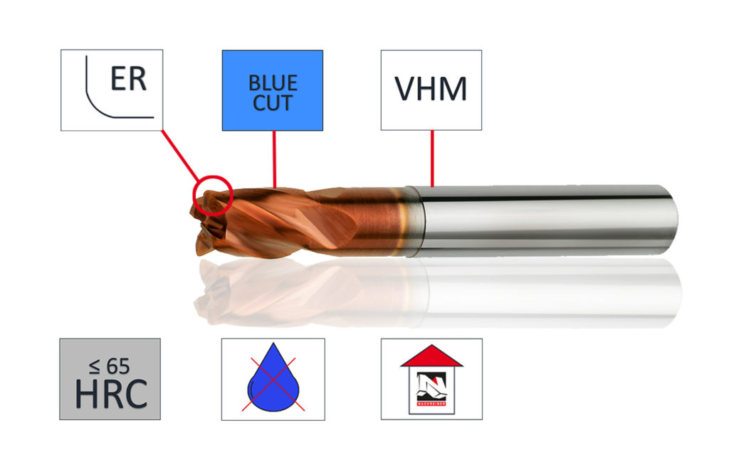 Der Nachreiner VHM-Kopierfräser E.7633.1 ist perfekt zur Hart- und Trockenbearbeitung geeignet.